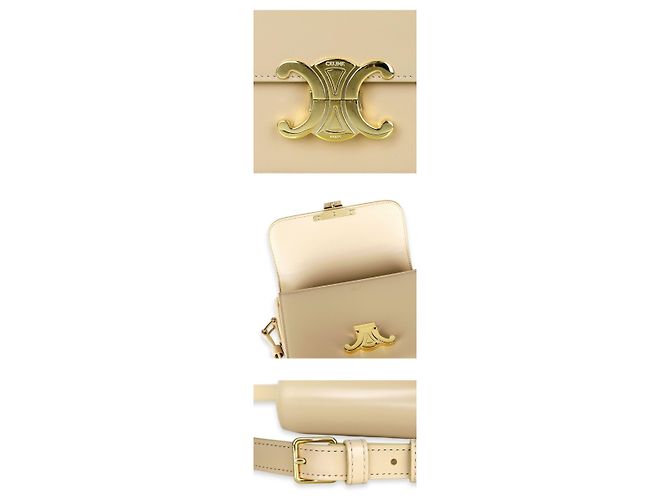 Céline Borsa a tracolla Triofe in pelle di vitello sottile (Oat Beige) Arancione - vista 3
