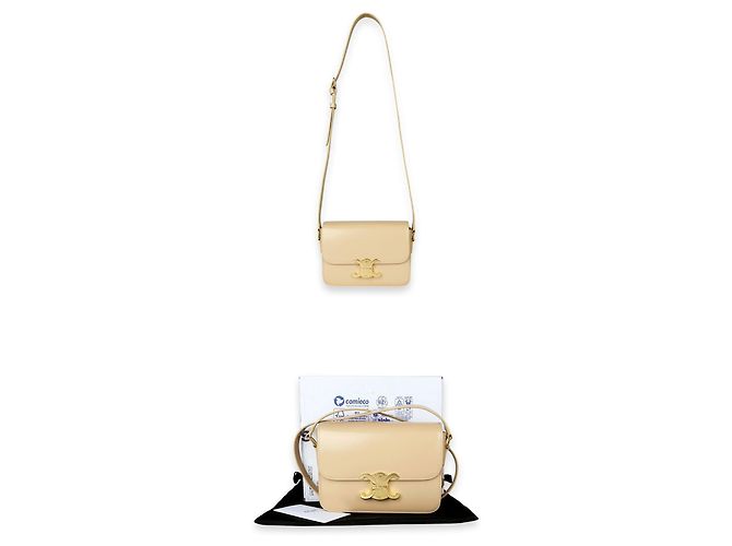 Céline Borsa a tracolla Triofe in pelle di vitello sottile (Oat Beige) Arancione - vista 5