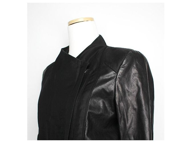 Helmut Lang Black Ramskin Asymmetrical Short Jacket - view 4