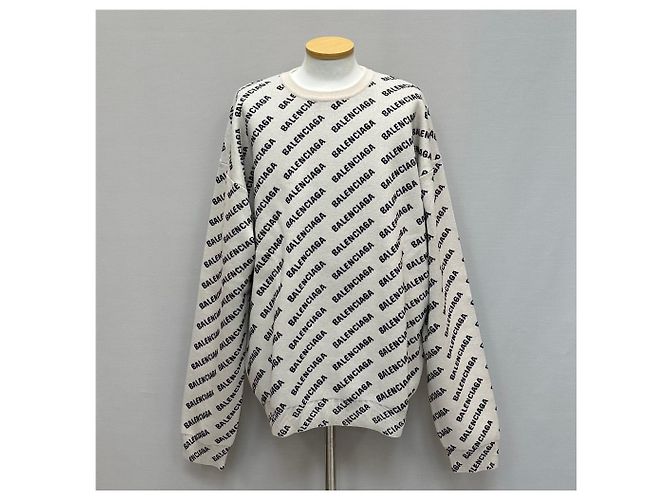 Balenciaga Strick mit Mini-Allover-Logo Silber - Ansicht 2