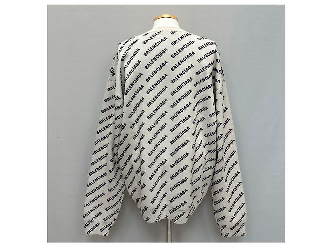 Balenciaga Strick mit Mini-Allover-Logo Silber - Ansicht 3