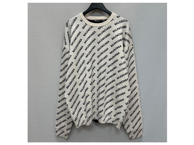 Balenciaga Strick mit Mini-Allover-Logo Silber - Ansicht 4