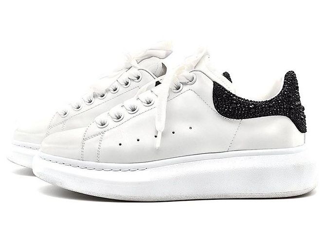 Sneakers Oversole Crystal Alexander McQueen Argento - vista 3