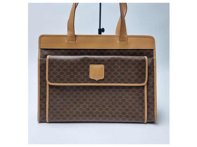 Céline Borsa shopper Triomphe Macadam con taschino Borsa a tracolla Marrone - vista 2