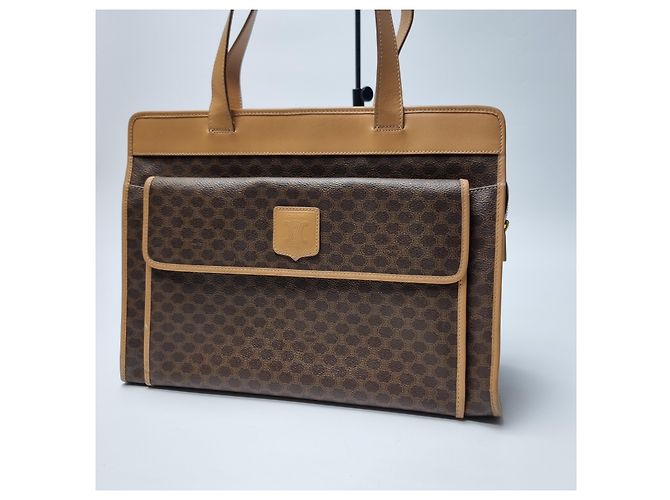 Céline Borsa shopper Triomphe Macadam con taschino Borsa a tracolla Marrone - vista 3