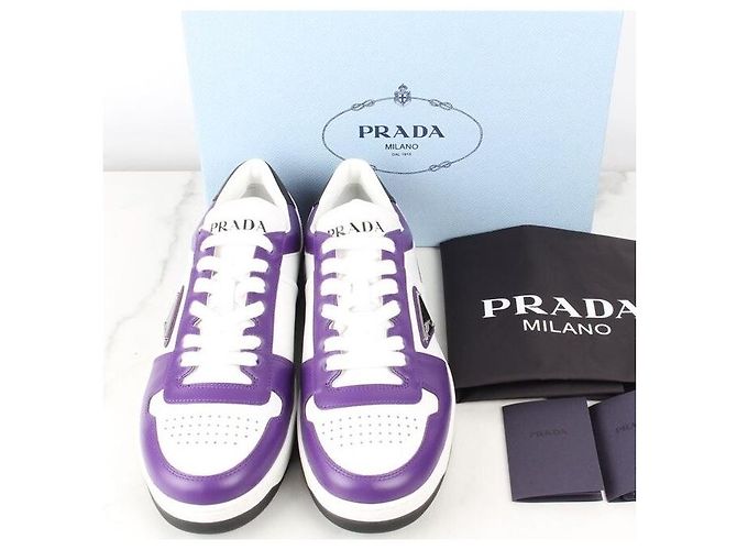 Prada Sneakers Downtown in pelle viola Porpora - vista 2