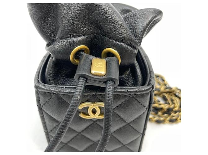 Chanel Mini borsa a secchiello con catena a tracolla nera Nero - vista 3