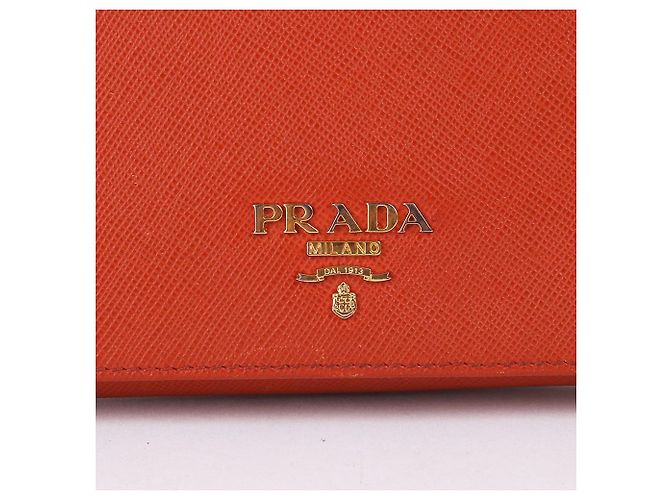 Prada Cartera larga Saffiano dorada naranja para mujer - vista 2