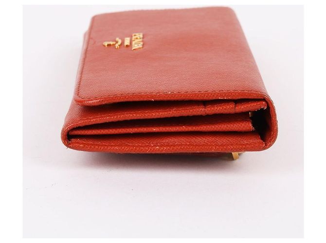 Prada Cartera larga Saffiano dorada naranja para mujer - vista 4