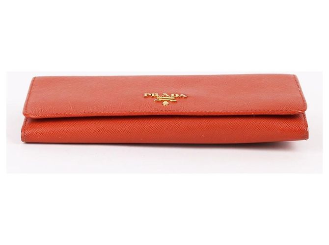Prada Cartera larga Saffiano dorada naranja para mujer - vista 5