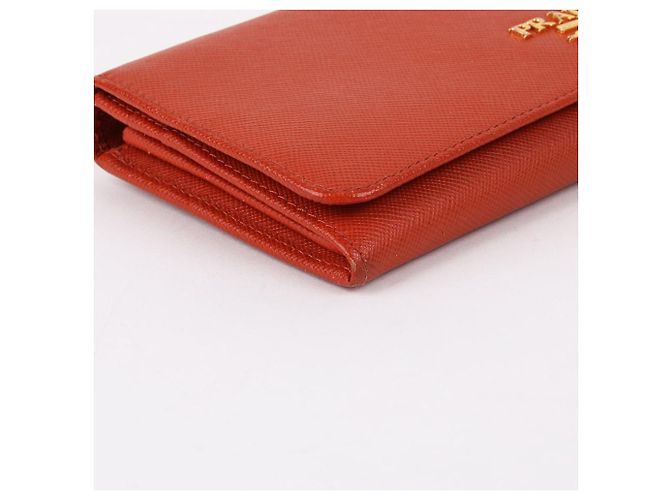 Prada Cartera larga Saffiano dorada naranja para mujer - vista 6