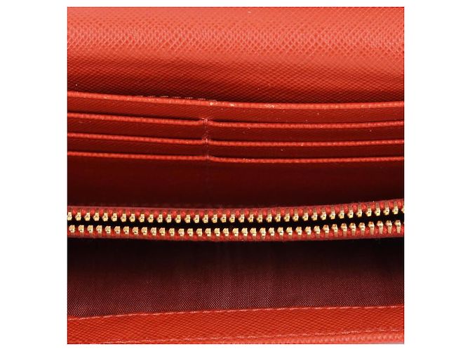 Prada Cartera larga Saffiano dorada naranja para mujer - vista 9