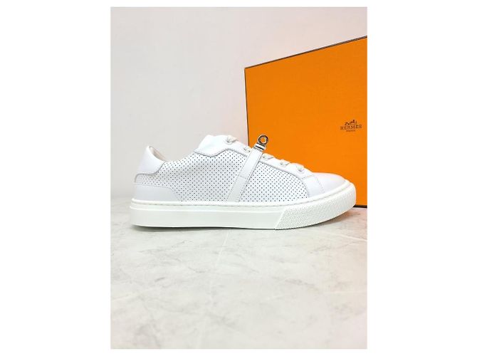 Hermès Sneakers White Silver Day Kelly Bianco - vista 2