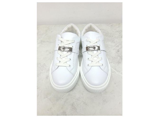 Hermès Sneakers White Silver Day Kelly Bianco - vista 4