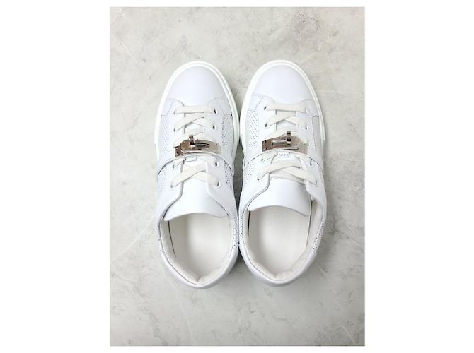 Hermès Sneakers White Silver Day Kelly Bianco - vista 6