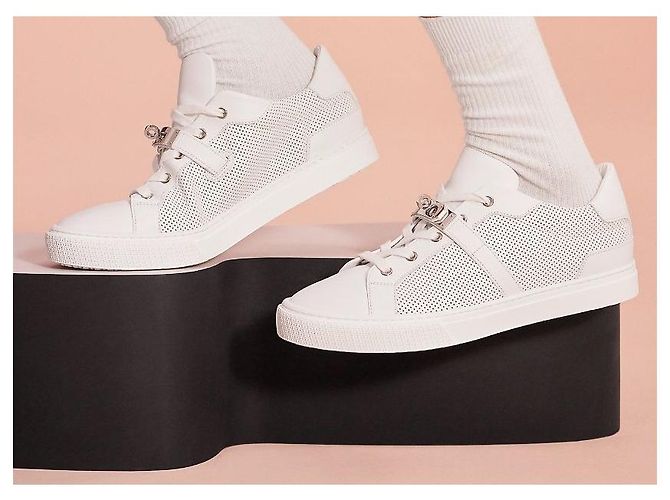 Hermès Sneakers White Silver Day Kelly Bianco - vista 7
