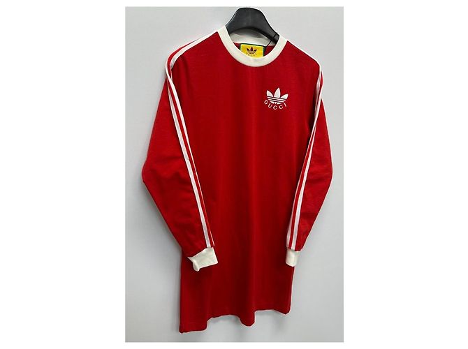 Vestido de jersey de algodón Gucci Adidas Roja - vista 3
