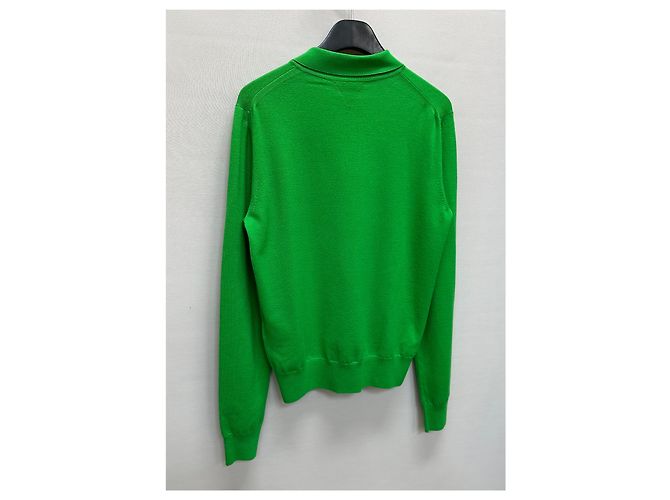 Bottega Veneta Tricô leve de lã com triângulo nas costas (SKU Verde - vista 7