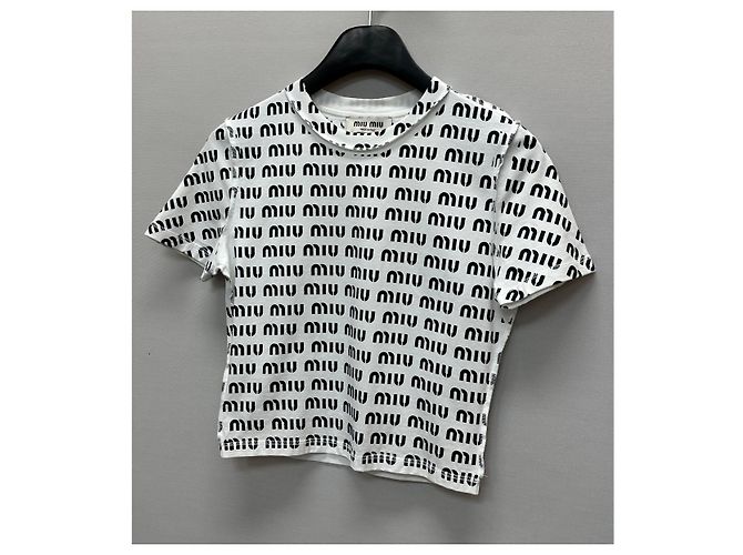 Miu Miu Camiseta de algodón con estampado Plata - vista 4