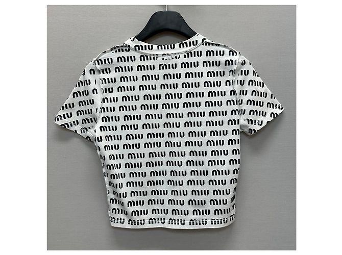 Miu Miu Camiseta de algodón con estampado Plata - vista 5