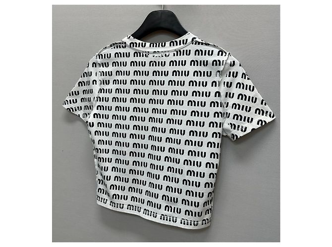 Miu Miu Camiseta de algodón con estampado Plata - vista 6