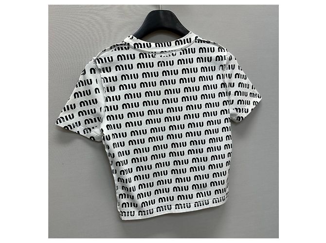 Miu Miu Camiseta de algodón con estampado Plata - vista 7