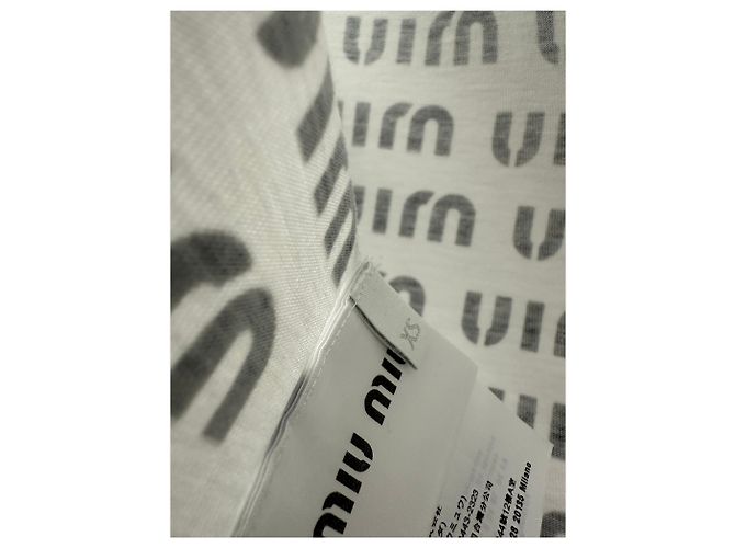 Miu Miu Camiseta de algodón con estampado Plata - vista 8
