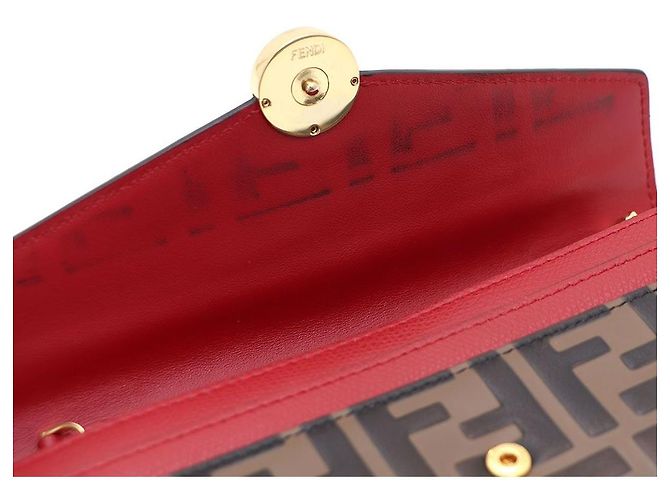 Fendi WOC Mini Chain Wallet Crossbody Marrone - vista 6