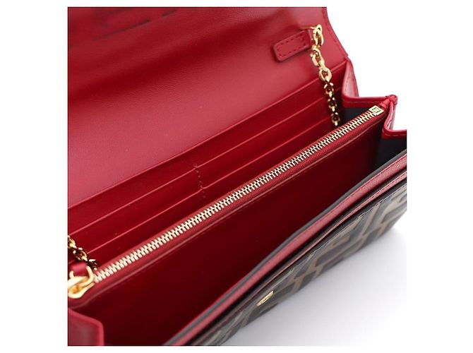 Fendi WOC Mini Chain Wallet Crossbody Marrone - vista 7