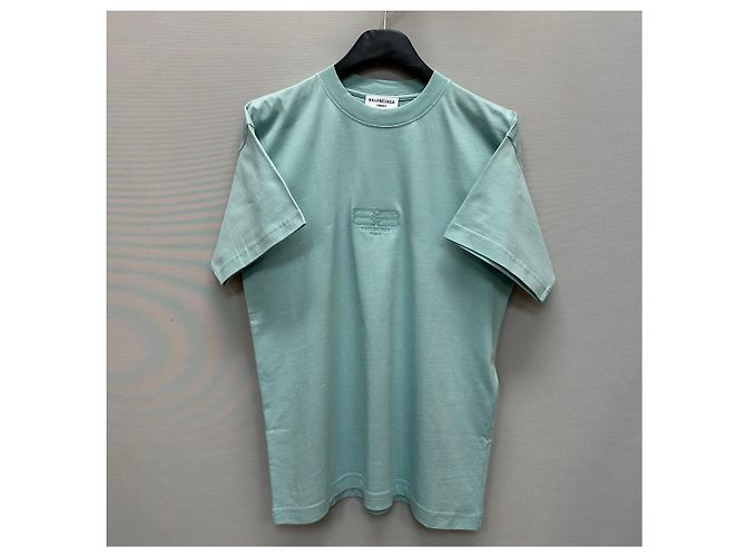 Balenciaga T-Shirt mit BB-Logo-Stickerei Blau - Ansicht 2