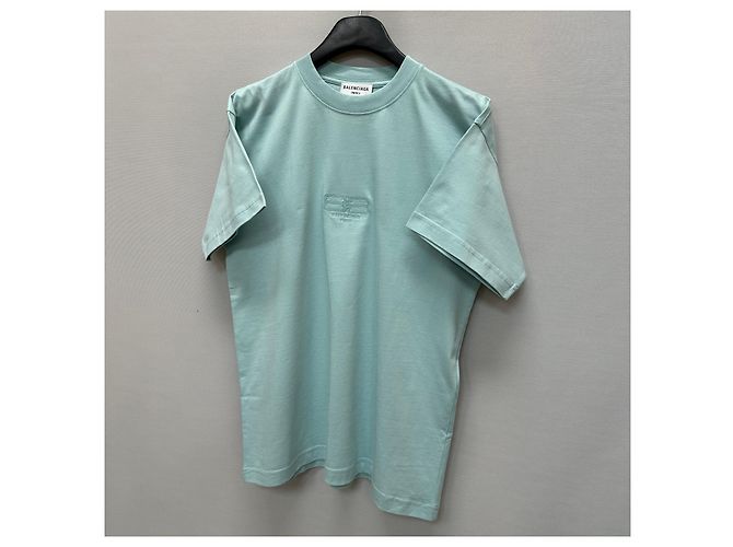 Balenciaga T-Shirt mit BB-Logo-Stickerei Blau - Ansicht 3