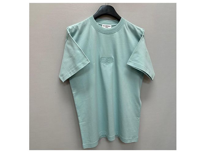 Balenciaga T-Shirt mit BB-Logo-Stickerei Blau - Ansicht 4