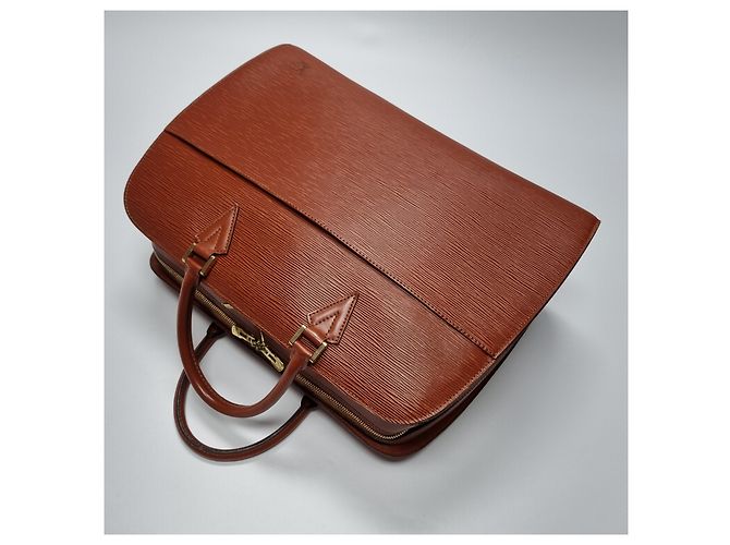 Louis Vuitton Sac Document Epi Sorbonne Mixte (Double Compartiment, Modèle Rare) Marron - vue 9
