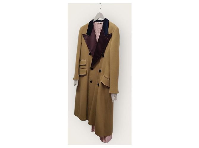 Gucci Vintage Wollmantel Stitch Craft Braun - Ansicht 2
