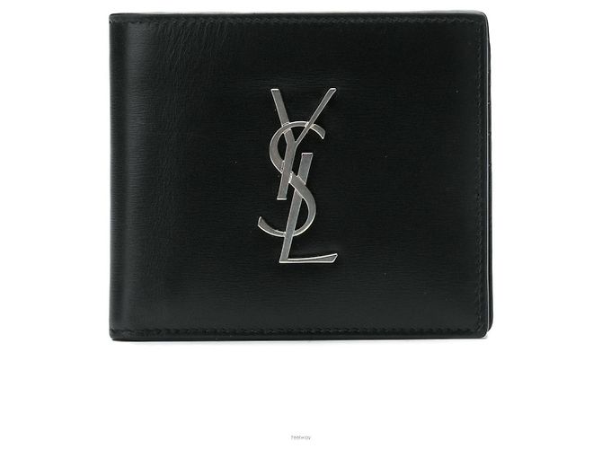 Saint Laurent Silver Logo Wallet Black - view 6
