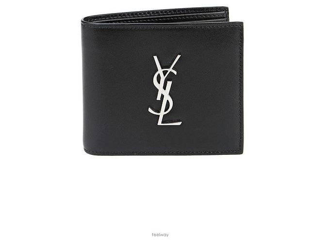 Saint Laurent Silver Logo Wallet Black - view 7