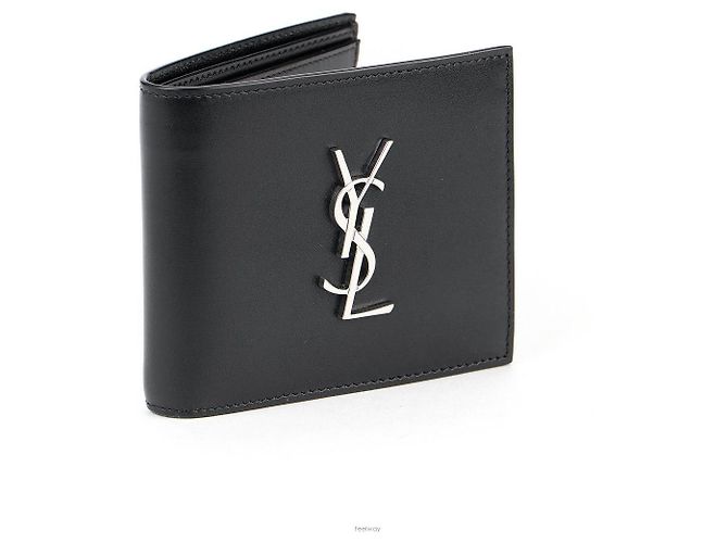 Saint Laurent Silver Logo Wallet Black - view 9