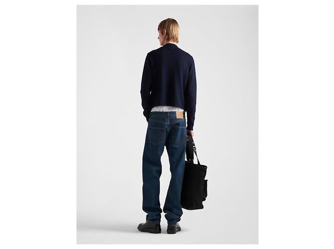 Prada Wool Shetland Jumper Round Neck Silvery - view 10