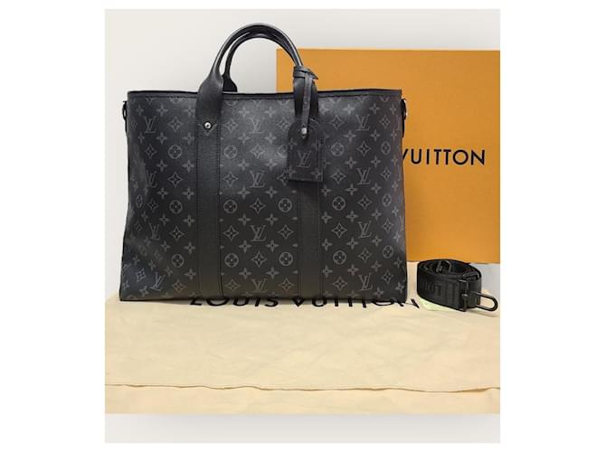 Louis Vuitton Borsa Weekend Eclipse Monogram Crossbody Nera Nero - vista 8