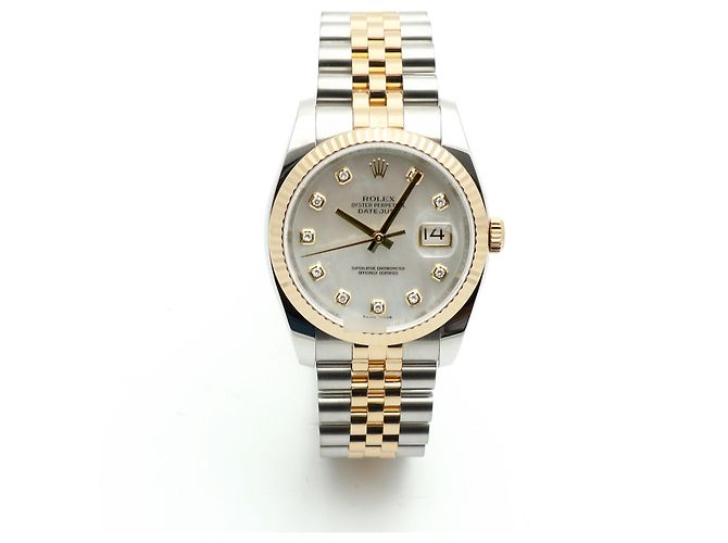 Rolex Orologio Combinato Datejust da Uomo con Quadrante in Madreperla MOP e Diamanti Bianco - vista 16