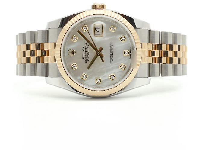 Rolex Orologio Combinato Datejust da Uomo con Quadrante in Madreperla MOP e Diamanti Bianco - vista 18