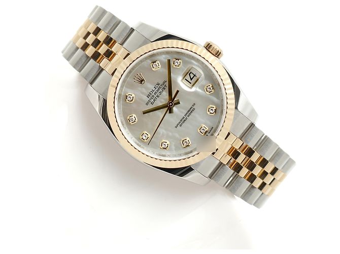 Rolex Orologio Combinato Datejust da Uomo con Quadrante in Madreperla MOP e Diamanti Bianco - vista 21