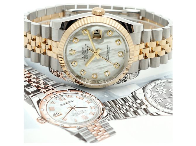 Rolex Orologio Combinato Datejust da Uomo con Quadrante in Madreperla MOP e Diamanti Bianco - vista 24