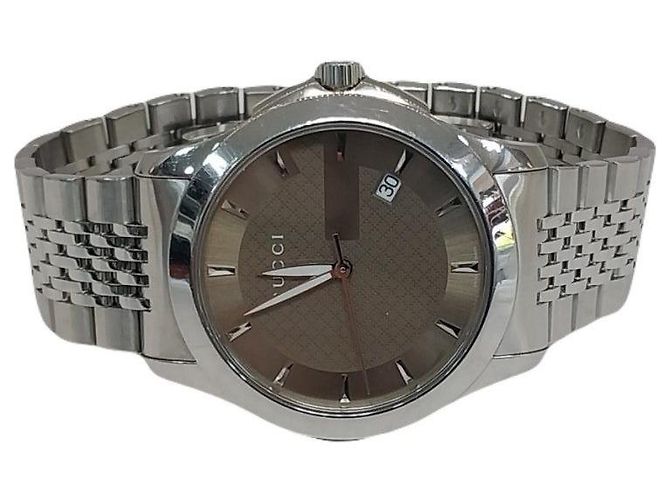 Gucci Orologio G-Timeless in acciaio argento e marrone da uomo - vista 2