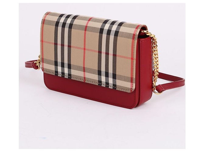Burberry Mini sac à bandoulière à chaîne Vintage Check Red - vue 2