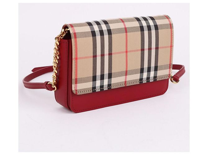 Burberry Mini sac à bandoulière à chaîne Vintage Check Red - vue 3