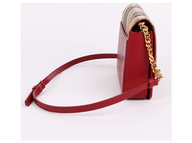 Burberry Mini sac à bandoulière à chaîne Vintage Check Red - vue 4