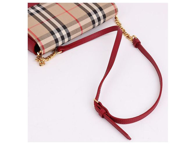 Burberry Mini sac à bandoulière à chaîne Vintage Check Red - vue 6