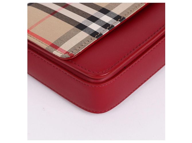 Burberry Mini sac à bandoulière à chaîne Vintage Check Red - vue 8