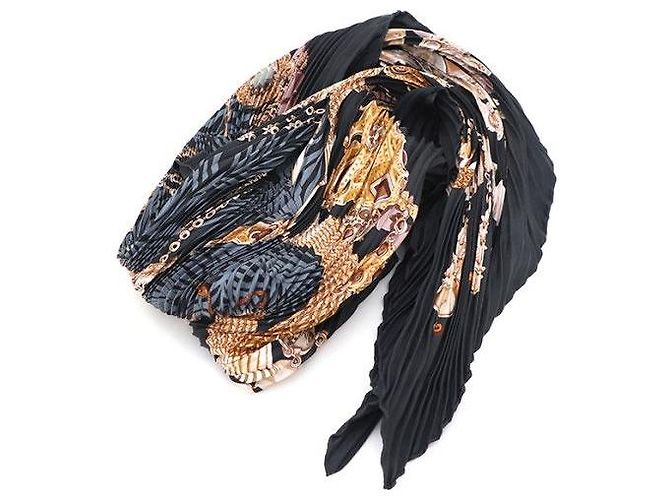 Hermès Lenço de seda plissada Preto - vista 2